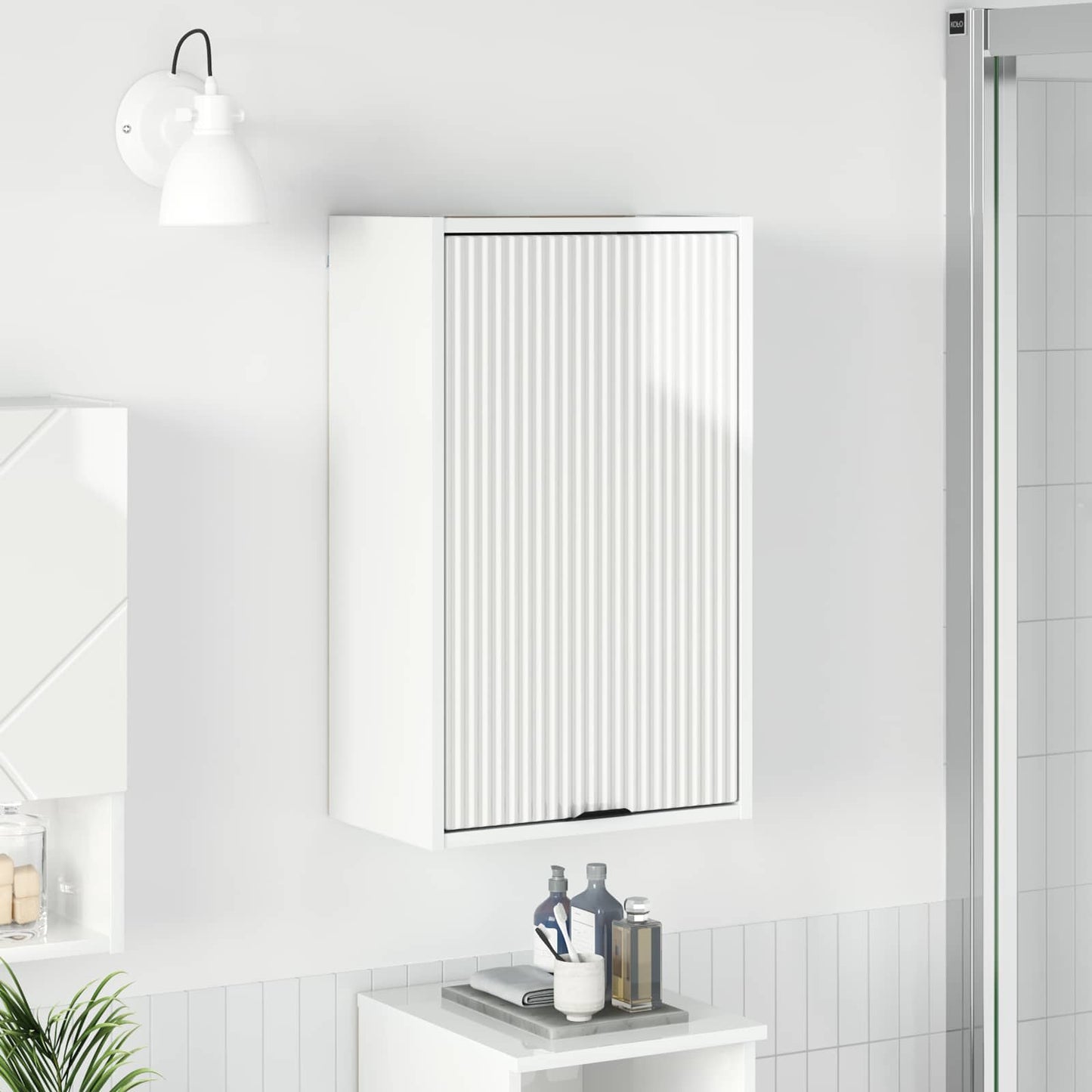 vidaXL Bathroom Cabinet High Gloss White 39 x 23.5 x 65 cm