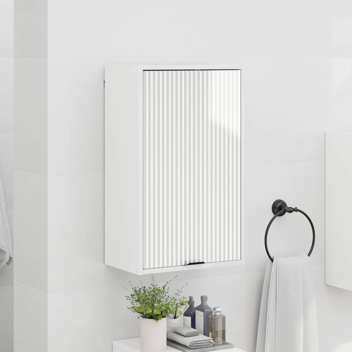 vidaXL Bathroom Cabinet High Gloss White 39 x 23.5 x 65 cm