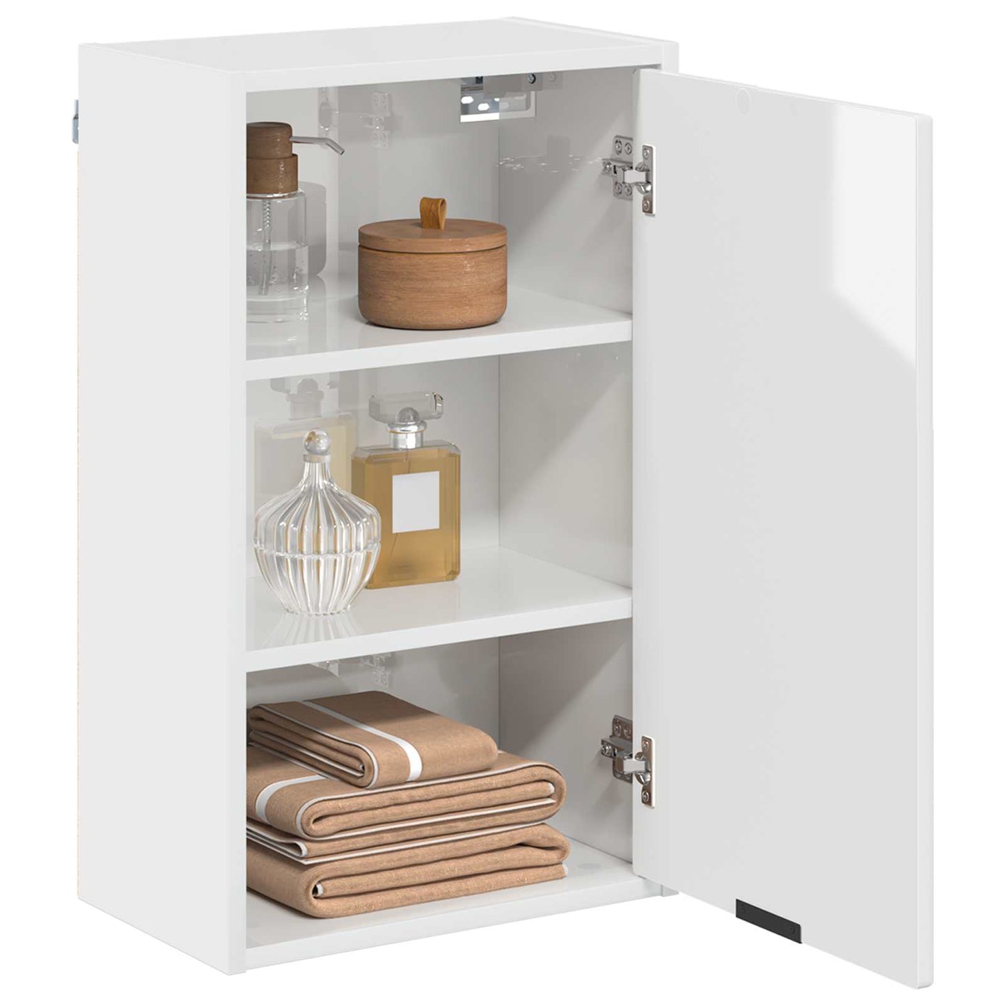 vidaXL Bathroom Cabinet High Gloss White 39 x 23.5 x 65 cm