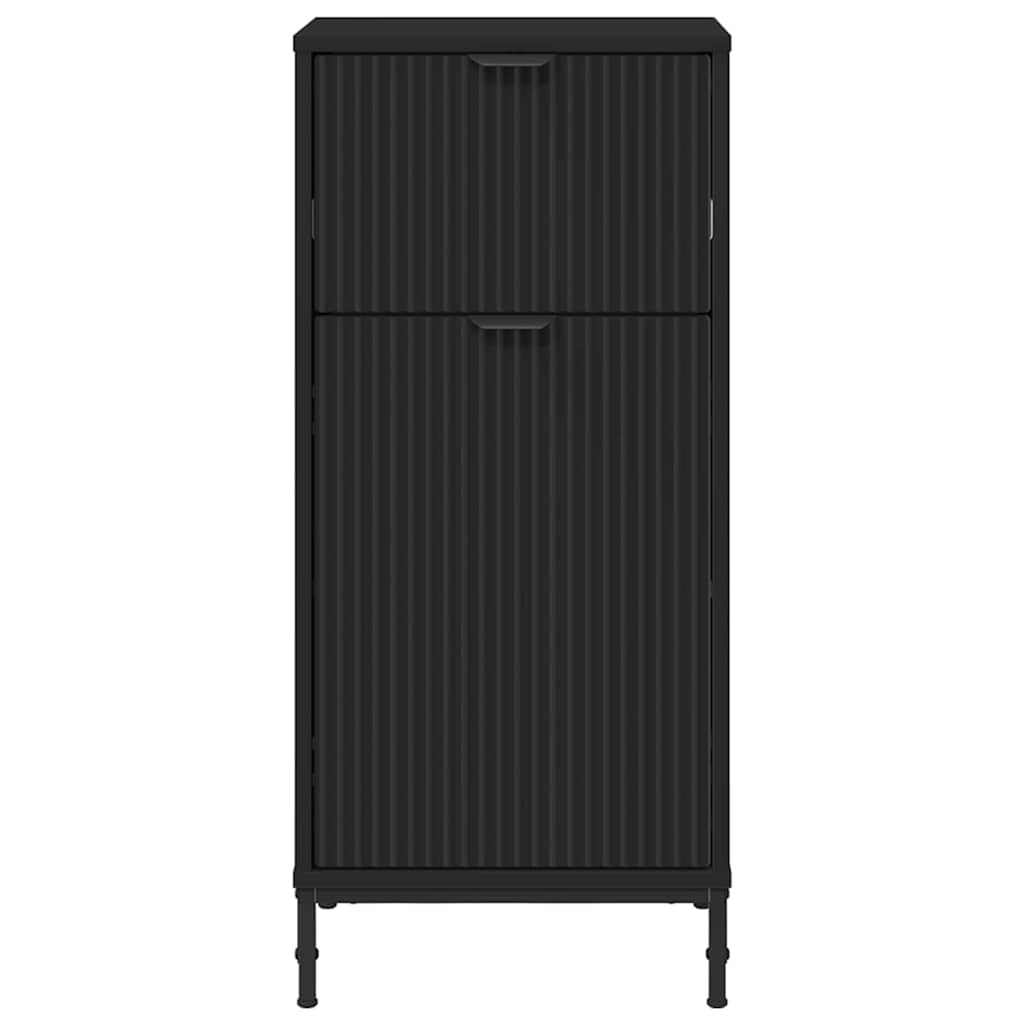 vidaXL Bathroom Cabinet with Drawer with Door Black 39.5 x 36 x 88 cm