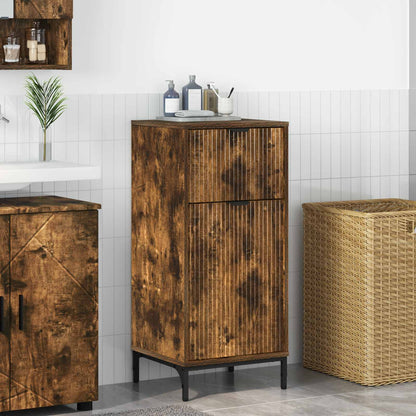 vidaXL Bathroom Cabinet with Drawer Smoked Oak 39.5 x 36 x 88 cm