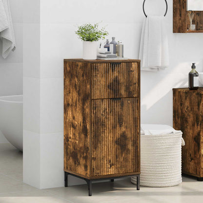 vidaXL Bathroom Cabinet with Drawer Smoked Oak 39.5 x 36 x 88 cm