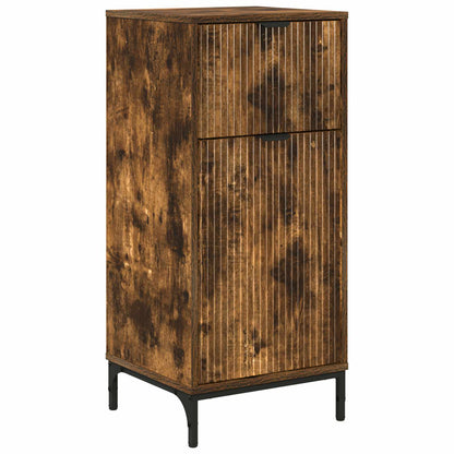 vidaXL Bathroom Cabinet with Drawer Smoked Oak 39.5 x 36 x 88 cm