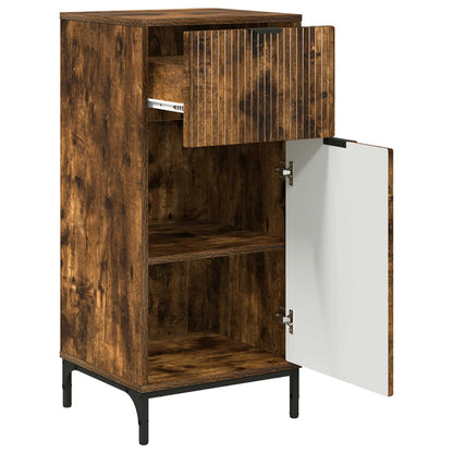 vidaXL Bathroom Cabinet with Drawer Smoked Oak 39.5 x 36 x 88 cm