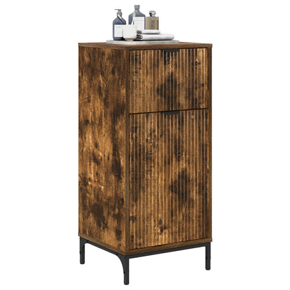 vidaXL Bathroom Cabinet with Drawer Smoked Oak 39.5 x 36 x 88 cm