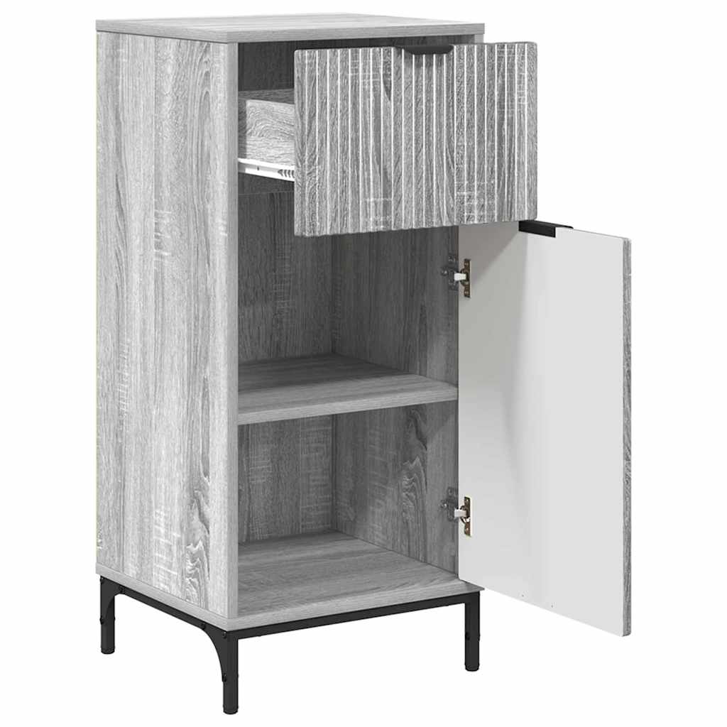 vidaXL Bathroom Cabinet with Drawer Grey Sonoma 39.5 x 36 x 88 cm