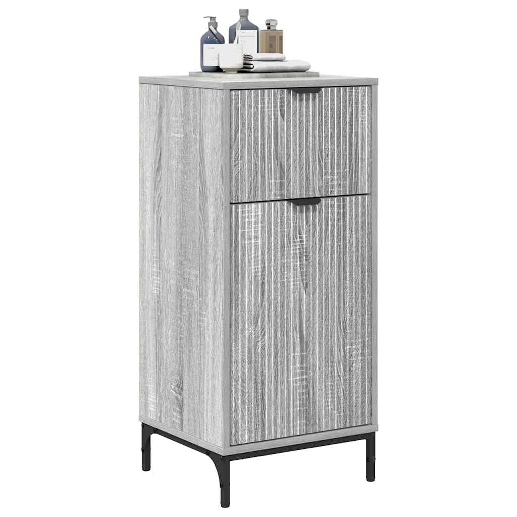 vidaXL Bathroom Cabinet with Drawer Grey Sonoma 39.5 x 36 x 88 cm