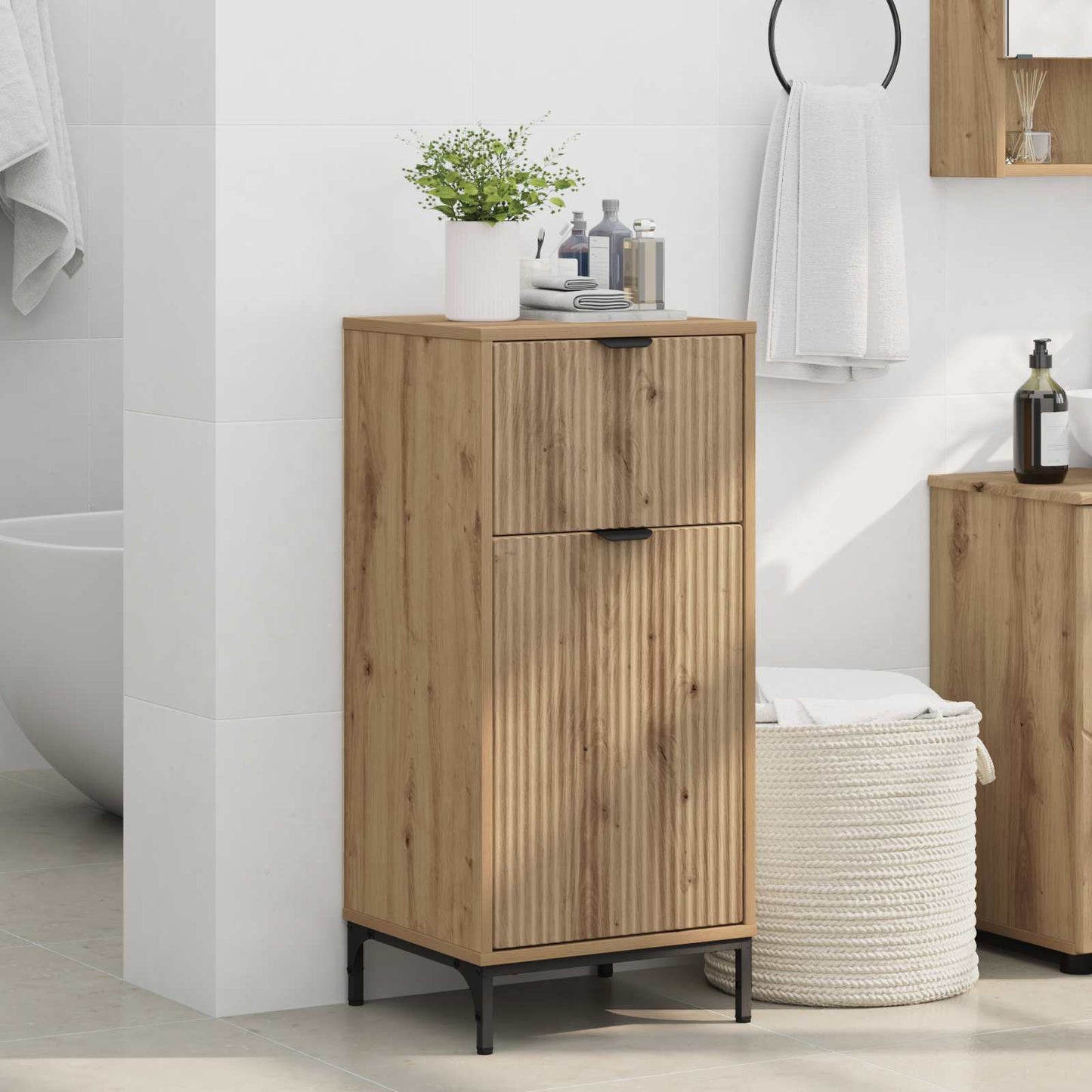 vidaXL Bathroom Cabinet Artisan Oak 39.5 x 36 x 88 cm