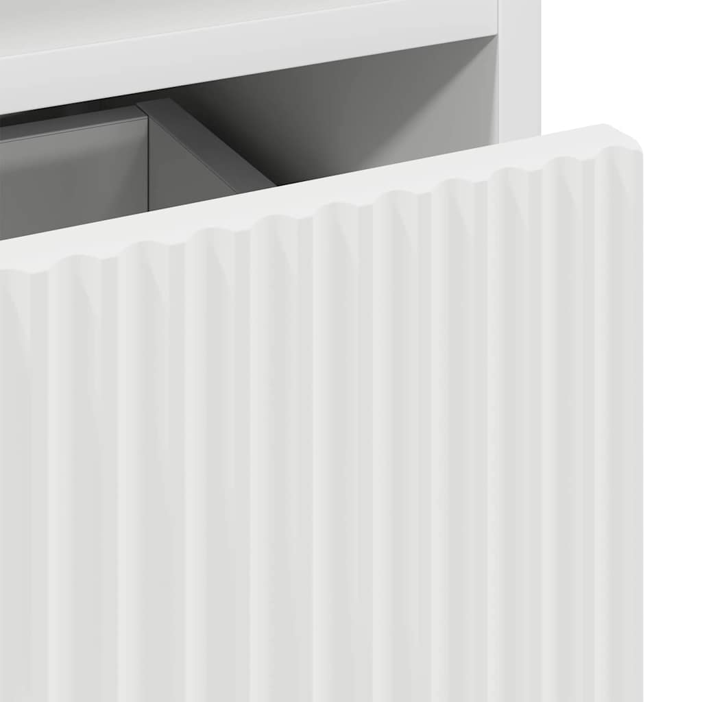 vidaXL Bathroom Cabinet with Drawer with Door White 31.5 x 33 x 190 cm