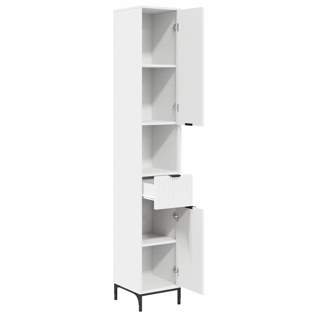 vidaXL Bathroom Cabinet with Drawer with Door White 31.5 x 33 x 190 cm