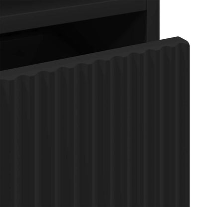 vidaXL Bathroom Cabinet with Drawer with Door Black 31.5 x 33 x 190 cm