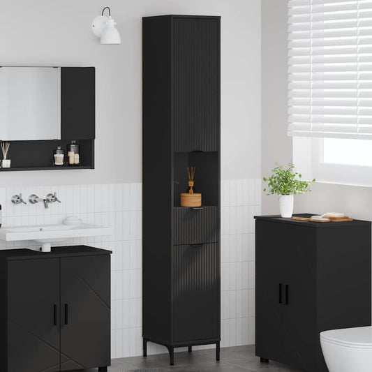 vidaXL Bathroom Cabinet Black 31.5 x 33 x 190 cm