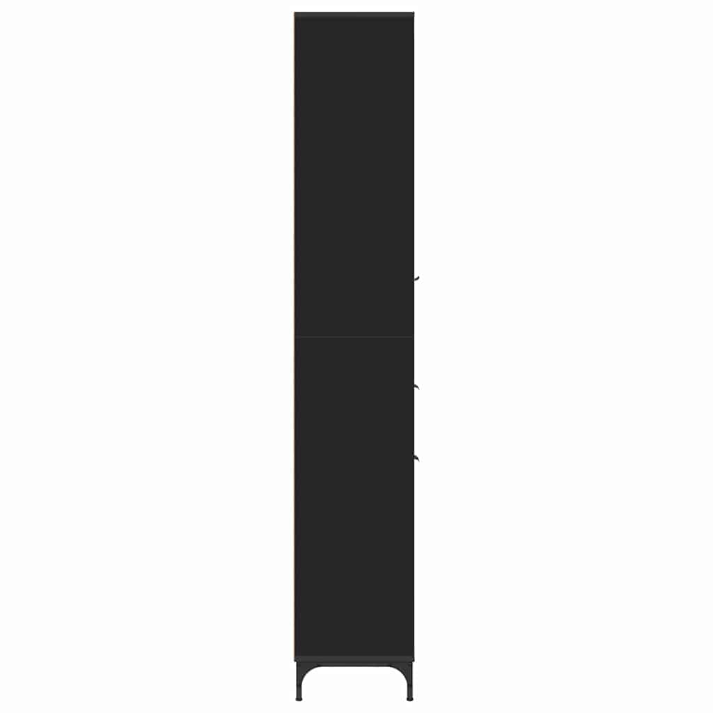 vidaXL Bathroom Cabinet with Drawer with Door Black 31.5 x 33 x 190 cm