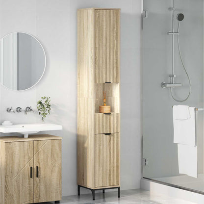 vidaXL Bathroom Cabinet Sonoma Oak 31.5 x 33 x 190 cm