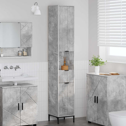 vidaXL Bathroom Cabinet Concrete Grey 31.5 x 33 x 190 cm