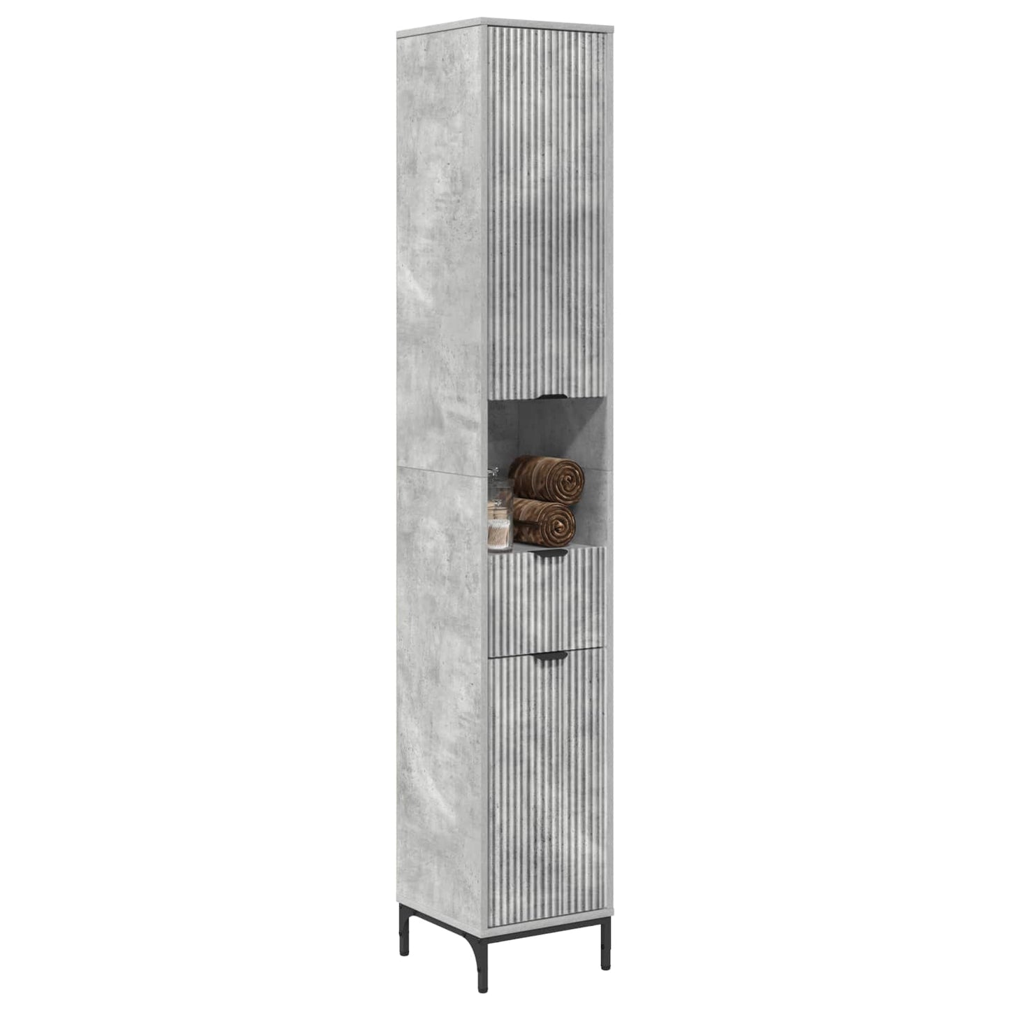 vidaXL Bathroom Cabinet with Drawer Concrete Grey 31.5 x 33 x 190 cm