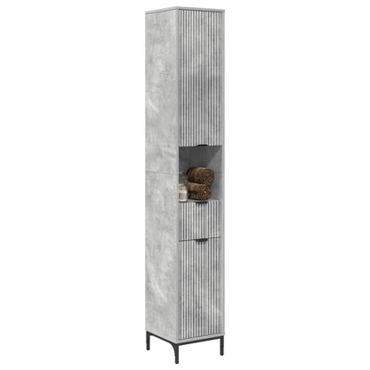 vidaXL Bathroom Cabinet with Drawer Concrete Grey 31.5 x 33 x 190 cm