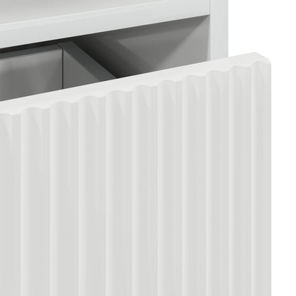 vidaXL Bathroom Cabinet with Door High Gloss White 31.5 x 33 x 190 cm