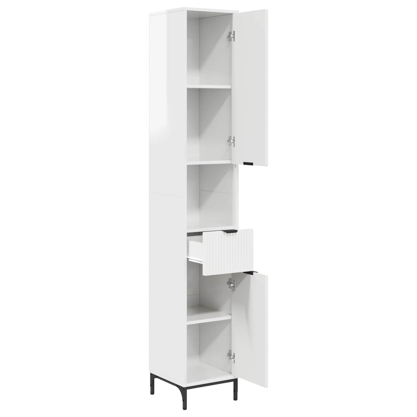 vidaXL Bathroom Cabinet High Gloss White 31.5 x 33 x 190 cm