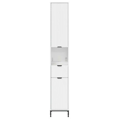 vidaXL Bathroom Cabinet with Door High Gloss White 31.5 x 33 x 190 cm