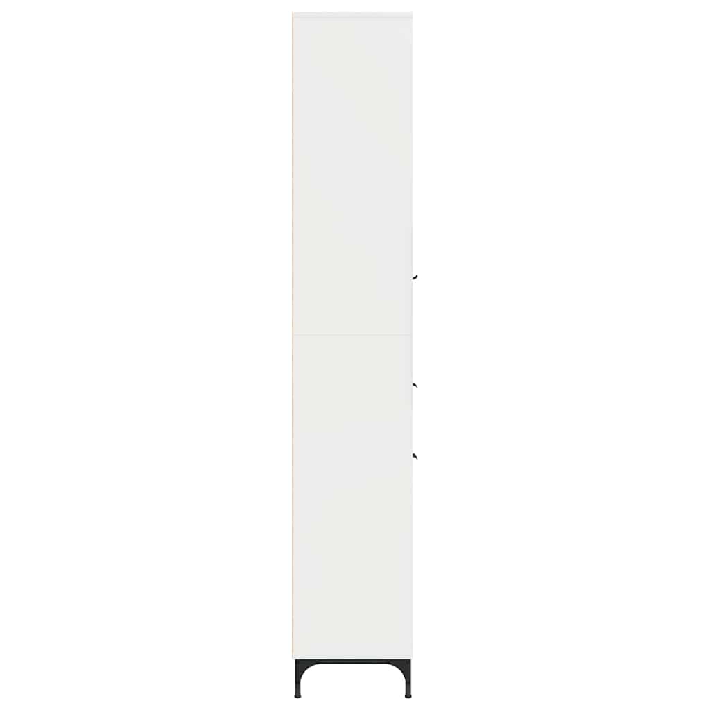 vidaXL Bathroom Cabinet with Door High Gloss White 31.5 x 33 x 190 cm