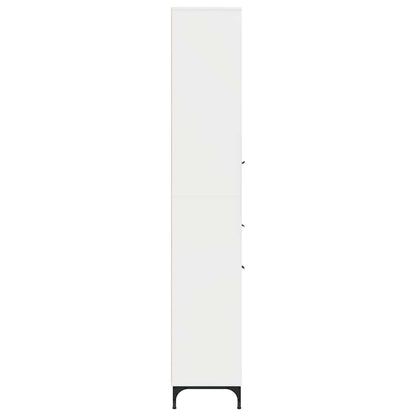 vidaXL Bathroom Cabinet with Door High Gloss White 31.5 x 33 x 190 cm