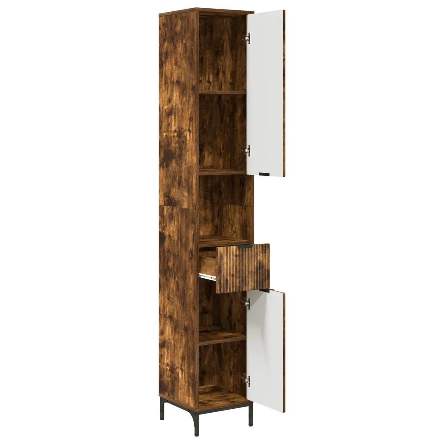 vidaXL Bathroom Cabinet with Drawer Smoked Oak 31.5 x 33 x 190 cm