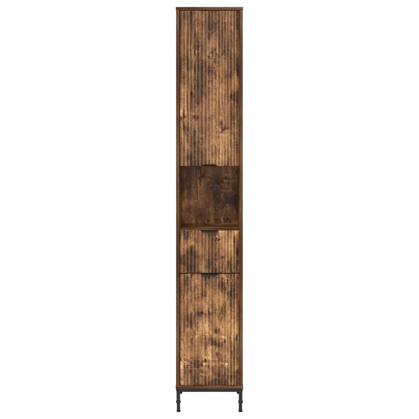 vidaXL Bathroom Cabinet with Drawer Smoked Oak 31.5 x 33 x 190 cm