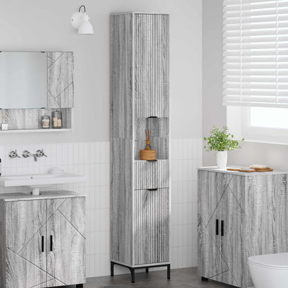 vidaXL Bathroom Cabinet Grey Sonoma 31.5 x 33 x 190 cm