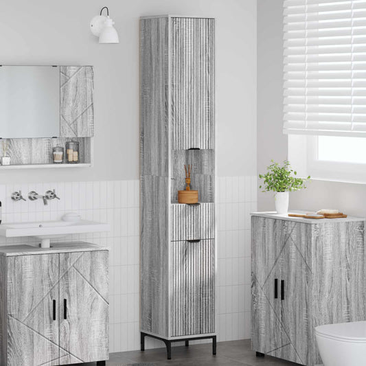 vidaXL Bathroom Cabinet Grey Sonoma 31.5 x 33 x 190 cm