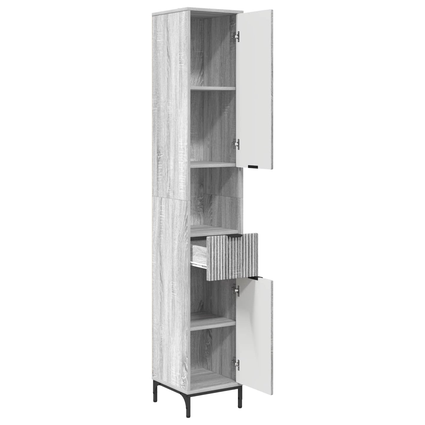 vidaXL Bathroom Cabinet with Drawer Grey Sonoma 31.5 x 33 x 190 cm