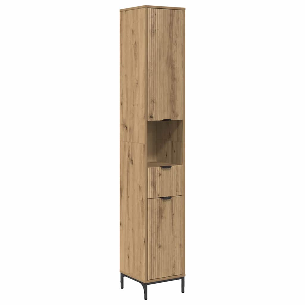 vidaXL Bathroom Cabinet with Drawer Artisan Oak 31.5 x 33 x 190 cm
