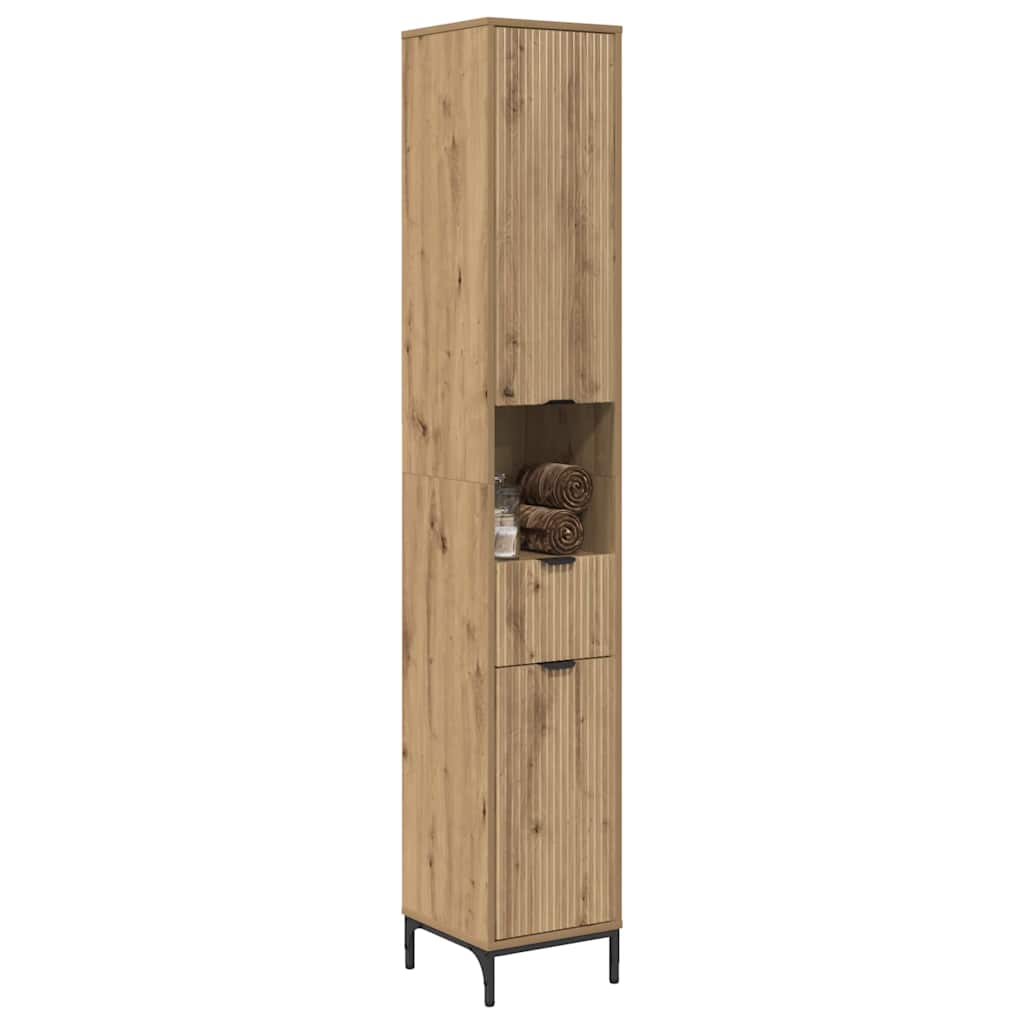 vidaXL Bathroom Cabinet with Drawer Artisan Oak 31.5 x 33 x 190 cm