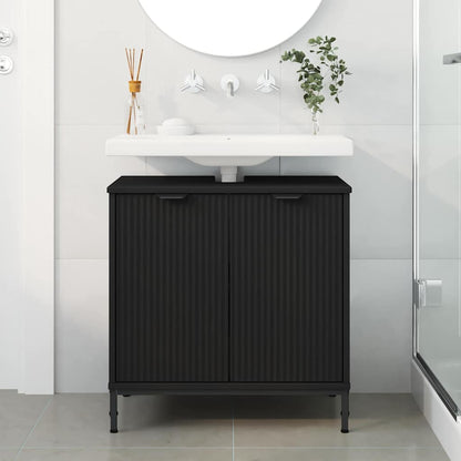 vidaXL Bathroom Sink Cabinet Black 60.5 x 33.5 x 61 cm Engineered wood