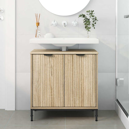 vidaXL Bathroom Sink Cabinet with Door Sonoma Oak 60.5 x 33.5 x 61 cm
