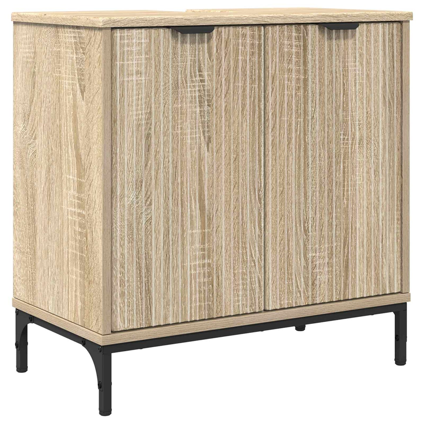 vidaXL Bathroom Sink Cabinet with Door Sonoma Oak 60.5 x 33.5 x 61 cm