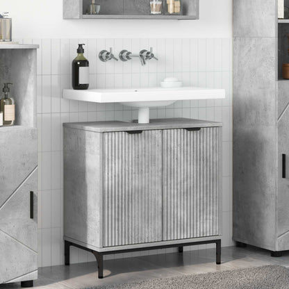 vidaXL Bathroom Sink Cabinet Concrete Grey 60.5 x 33.5 x 61 cm