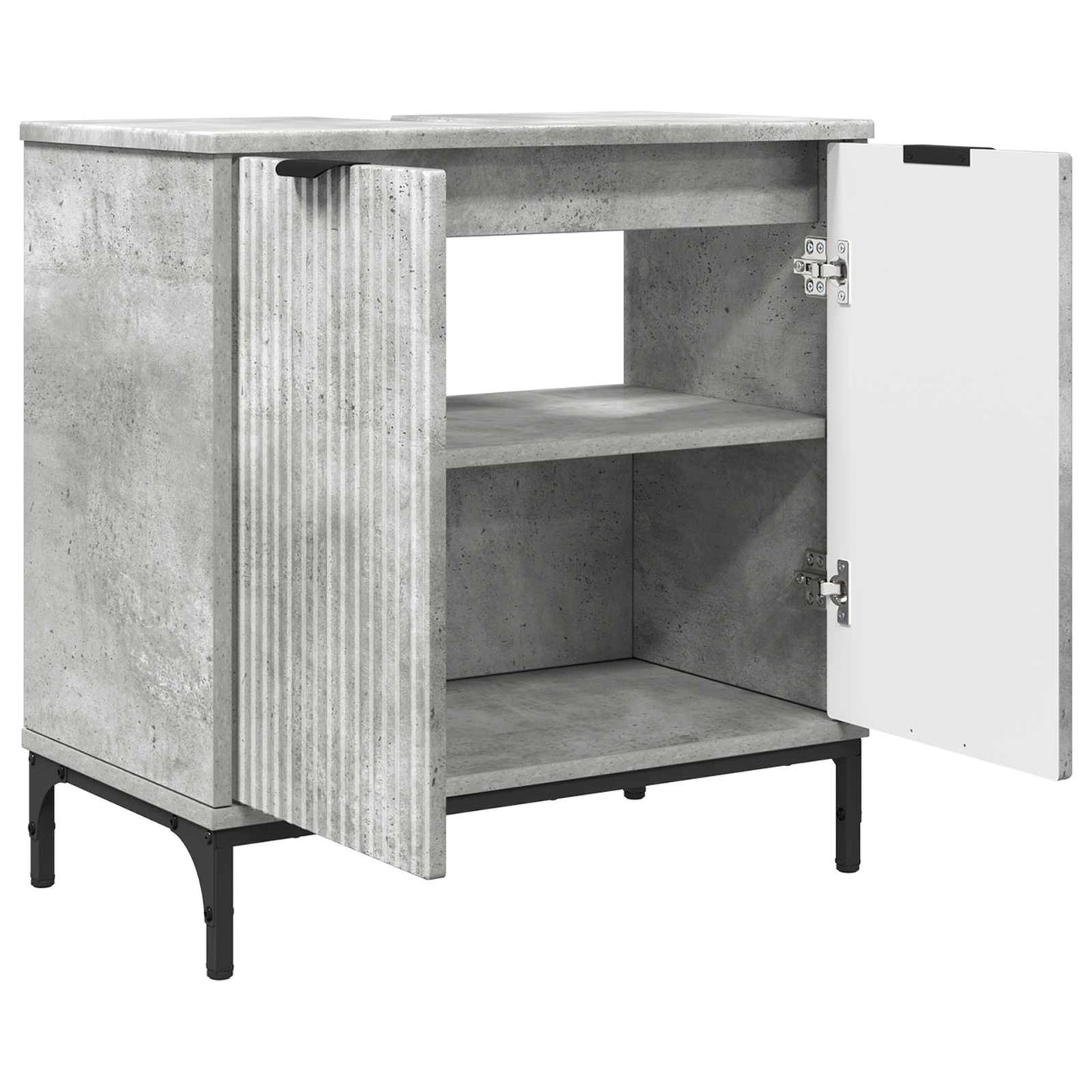 vidaXL Bathroom Sink Cabinet Concrete Grey 60.5 x 33.5 x 61 cm