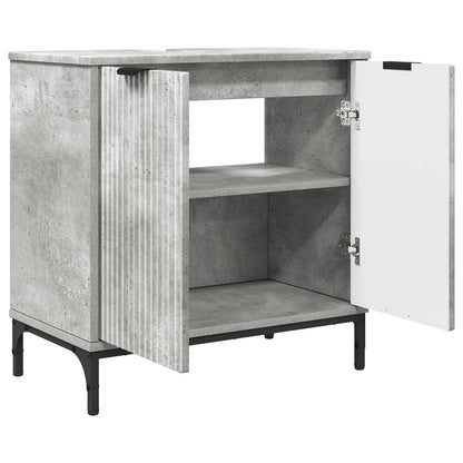 vidaXL Bathroom Sink Cabinet Concrete Grey 60.5 x 33.5 x 61 cm