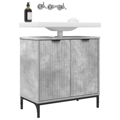 vidaXL Bathroom Sink Cabinet Concrete Grey 60.5 x 33.5 x 61 cm