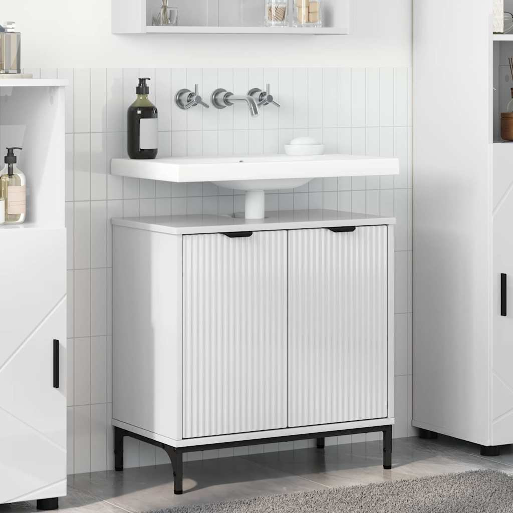 vidaXL Bathroom Sink Cabinet High gloss white 60.5 x 33.5 x 61 cm
