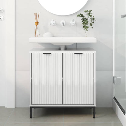 vidaXL Bathroom Sink Cabinet High gloss white 60.5 x 33.5 x 61 cm