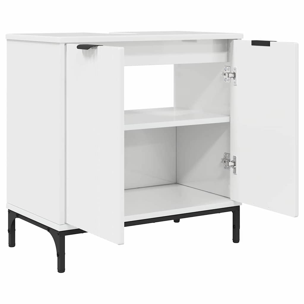 vidaXL Bathroom Sink Cabinet High gloss white 60.5 x 33.5 x 61 cm