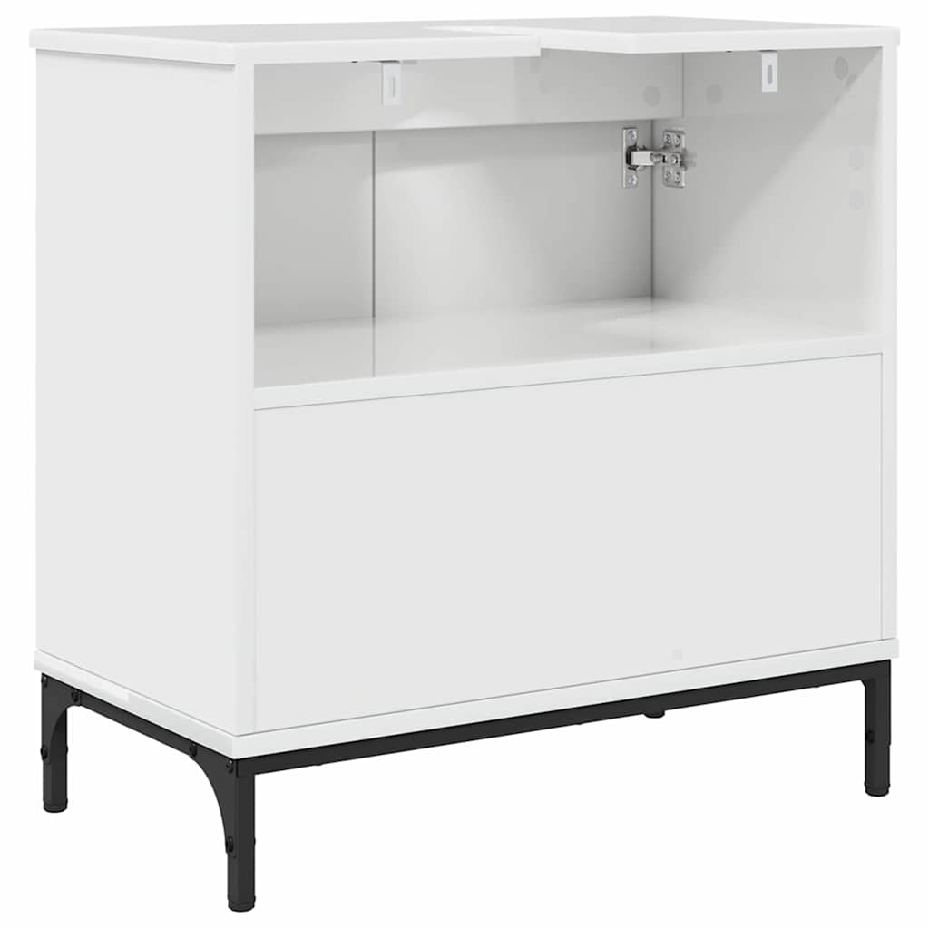 vidaXL Bathroom Sink Cabinet High gloss white 60.5 x 33.5 x 61 cm