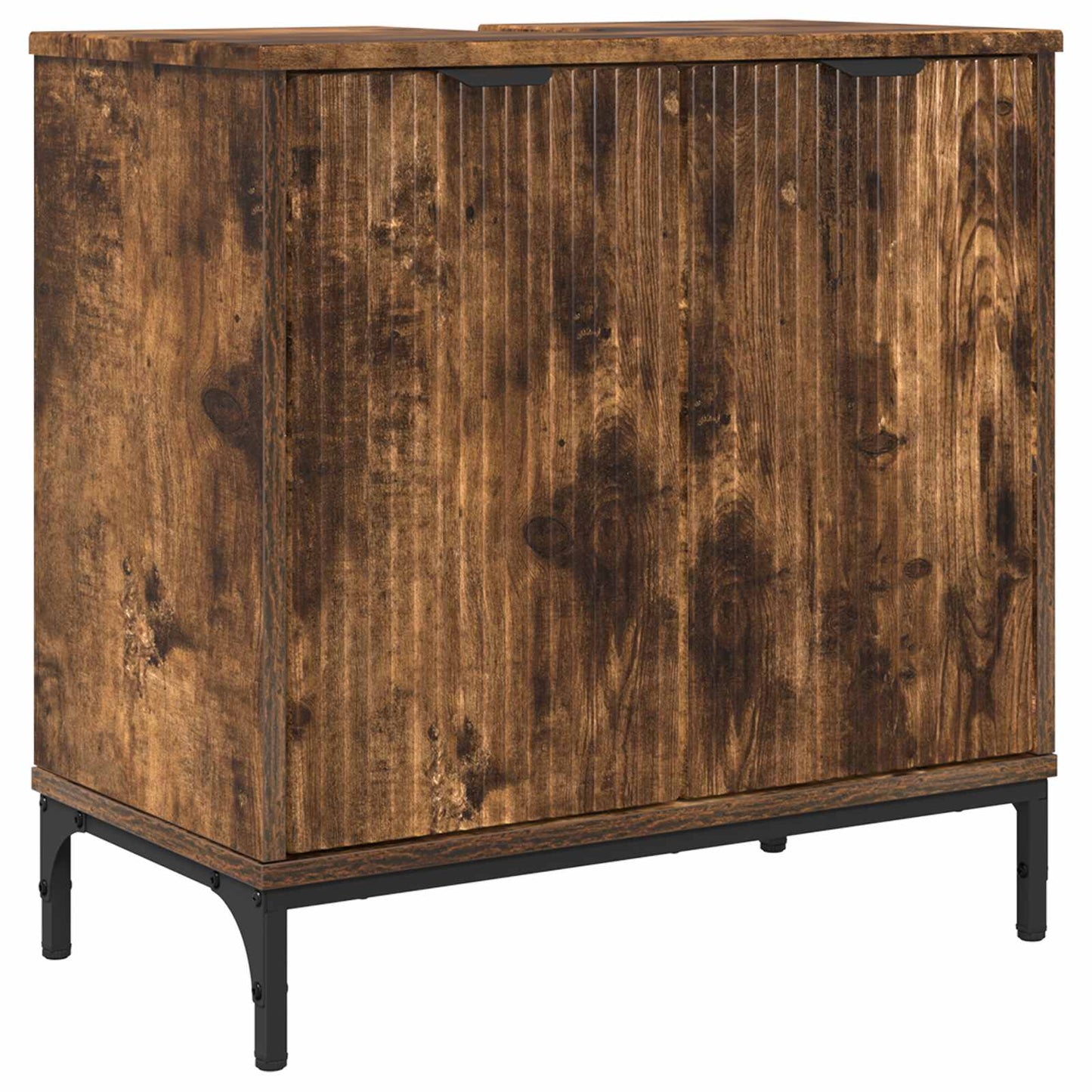 vidaXL Bathroom Sink Cabinet with Door Smoked Oak 60.5 x 33.5 x 61 cm