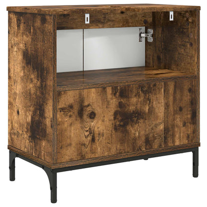 vidaXL Bathroom Sink Cabinet with Door Smoked Oak 60.5 x 33.5 x 61 cm