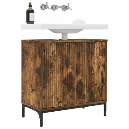 vidaXL Bathroom Sink Cabinet Smoked Oak 60.5 x 33.5 x 61 cm