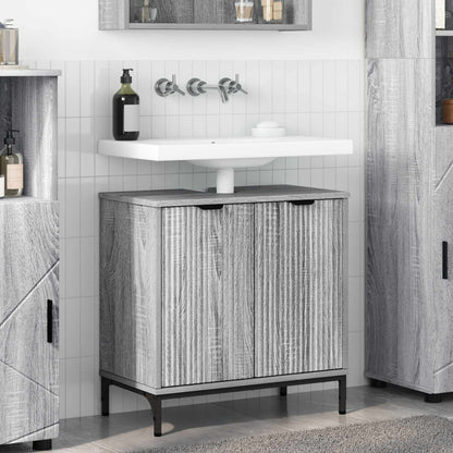 vidaXL Bathroom Sink Cabinet Grey Sonoma 60.5 x 33.5 x 61 cm