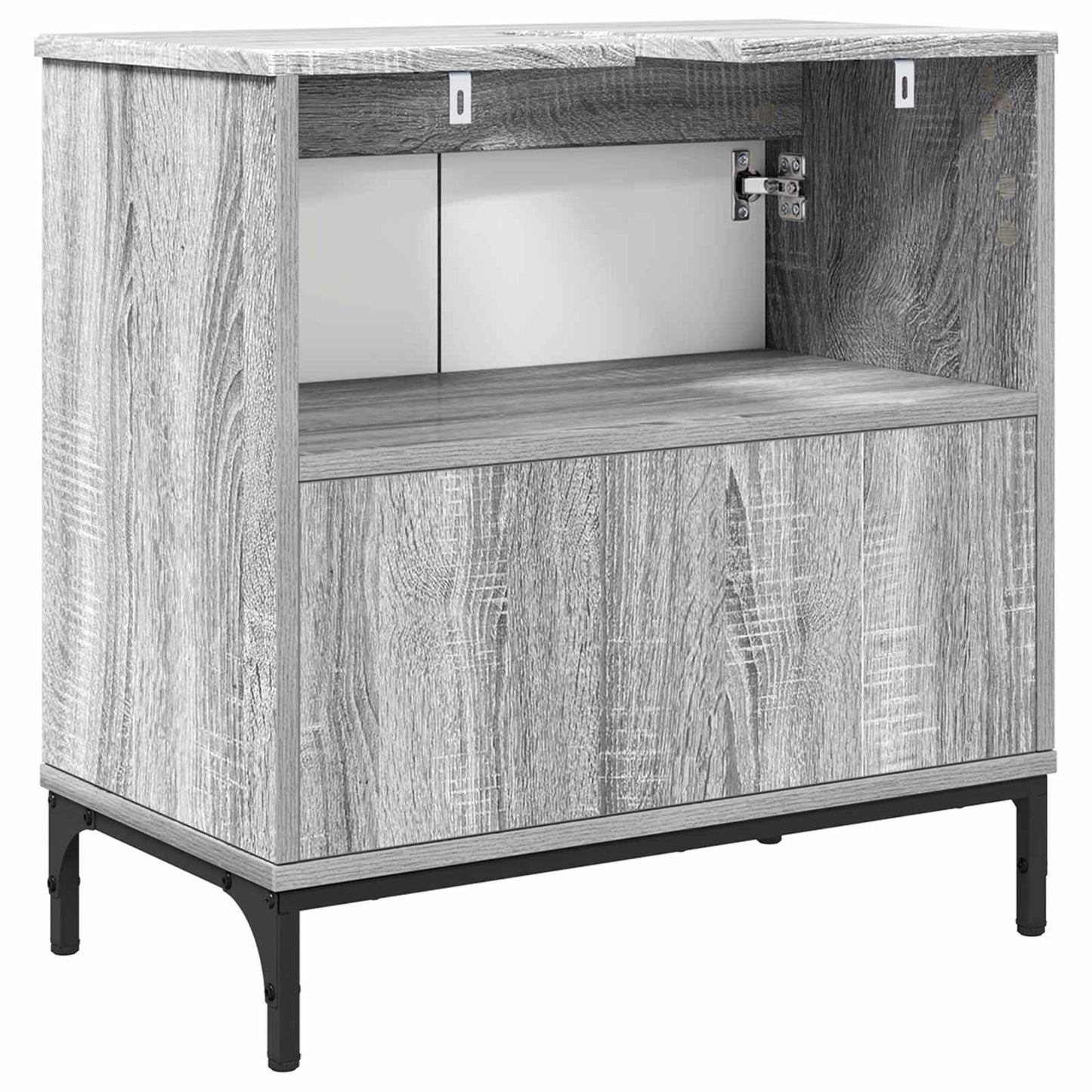 vidaXL Bathroom Sink Cabinet Grey Sonoma 60.5 x 33.5 x 61 cm