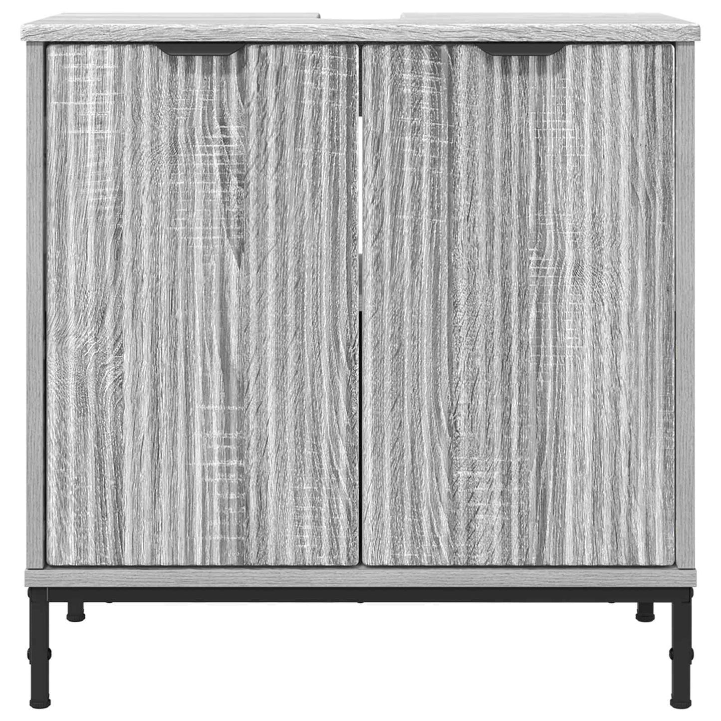 vidaXL Bathroom Sink Cabinet Grey Sonoma 60.5 x 33.5 x 61 cm